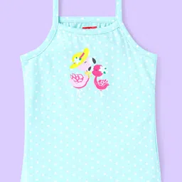 babyhug Babyhug100% Cotton Knit Singlet Sleeves Slips Polka Dot & Duck Print Pack of 3 - Pink Blue & Yellow image 2