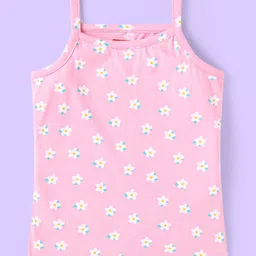 babyhug Babyhug100% Cotton Knit Singlet Sleeves Slips Polka Dot & Duck Print Pack of 3 - Pink Blue & Yellow image 4
