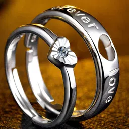Ringzinnie Set Of 2 Stone-Studded Embrace Heart Couple Adjustable Finger Ring-picture-29