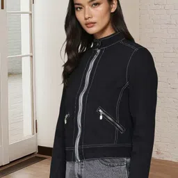 Kotty Women Collarless Denim Jacket image 2