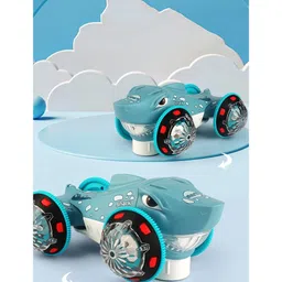 YAMAMA Stunt Shark Musical Toy For Kids With 360 Degree Universal Rotating Wheel Flashing Lights And Music For Kids - Multicolor image 5