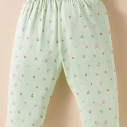 Tango Single Jersey Half Sleeves T-Shirt & Capri Set with Heart Print - Light Green image 5