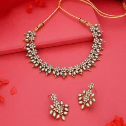 Anouk Gold-Plated American Diamond Studded Necklace And Earrings-picture-54