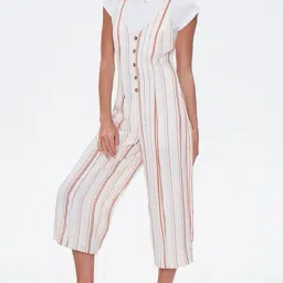 Forever 21 Beige & Rust Striped Jumpsuit-picture-19
