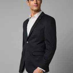 Allen Solly Black Slim Fit Texture Blazer image 3