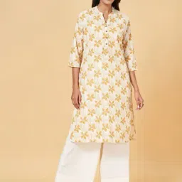 Rangmanch by Pantaloons White Floral Print Straight Kurta-picture-11