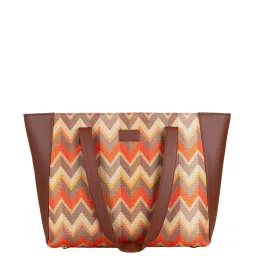 ZOUK Beige Printed Large Tote Handbag image 1