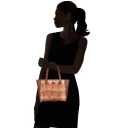 ZOUK Beige Printed Large Tote Handbag image 2