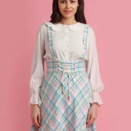 zink london zink Z Off-White Cotton Chequered Co-ord Set image 1
