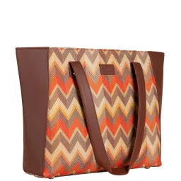 ZOUK Beige Printed Large Tote Handbag image 5