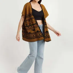 Zink London Brown Printed Shrug image 4