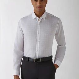 Peter England White Slim Fit Printed Shirt-picture-47