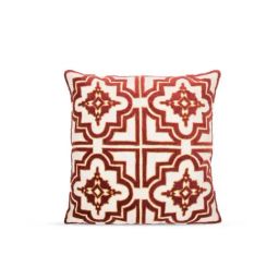 Home4U Alber Red Velvet & Linen Cushion Cover - Set of 1-picture-32