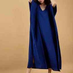 The Kaftan Company Blue Plain Kaftan-picture-10