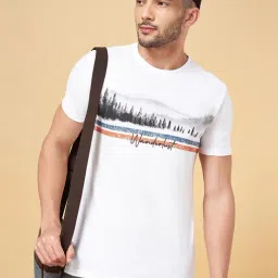 Urban Ranger by Pantaloons White Cotton Slim Fit Printed T-Shirt-image-68