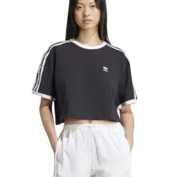 Adidas Originals Black Cotton Loose Fit Sports T-Shirt-image-85