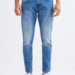 Spykar Vintage Blue Cotton Slim Fit Jeans-image-43