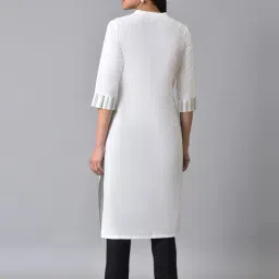 Aurelia White Cotton Printed Straight Kurta image 2