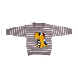 Baby Moo Kids Brown & Yellow Printed Full Sleeves Sweater-picture-38