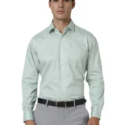 Van Heusen Green Cotton Regular Fit Printed Shirt-picture-25