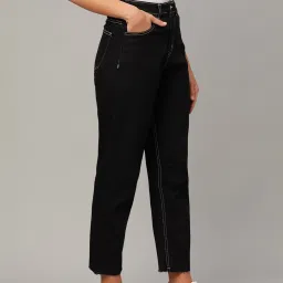Kotty Jet Black Straight Fit High Rise Jeans image 3