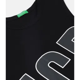 United Colors of Benetton Kids Black Printed T-Shirt image 3