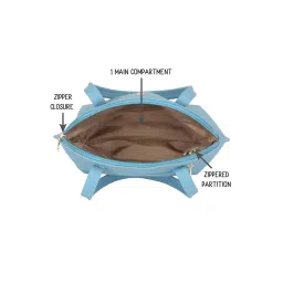 Baggit Blue Haven PVC Textured Bowler Handbag image 3