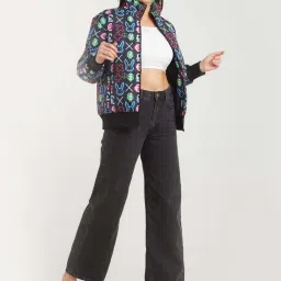 zink london zink Z Black Printed Jacket image 5