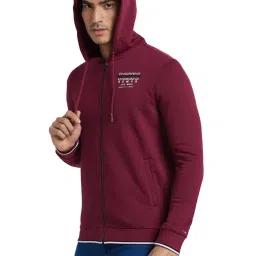 Being Human Red Cotton Regular Fit Printed Hooded Sweatshirt image 3