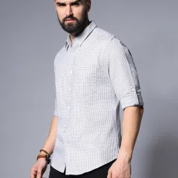 High Star Grey Relaxed Fit Checks Shirt image 3