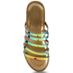 Mochi Women's Multicolor Casual Wedges image 3