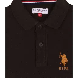 U.S. Polo Assn. Kids Brown Cotton Embroidered Polo T-Shirt image 3