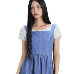 MIXXO Indigo Regular Fit Denim Mini Dress image 1