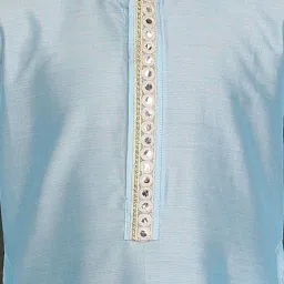 VASTRAMAY Kids Blue Regular Fit Kurta Set image 5