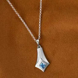 Clara 925 Silver Platinum Plated Swiss Zircon Hagen Pendant with Chain-picture-38