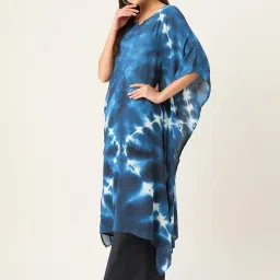 maaesa Blue Printed A Line Kaftan image 3