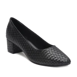 Flat N Heels Women's Black Casual Pumps image 3