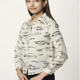 Annabelle by Pantaloons Beige Printed Shirt image 3