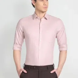 Arrow Pink Cotton Regular Fit Shirt-image-22