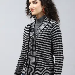 Monte Carlo Black & Grey Striped Cardigan image 3