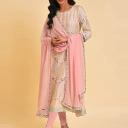 W Pink Printed Dupatta image 3