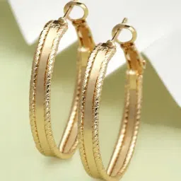 Karatcart Gold-plated Hoop Earrings for Women-image-42