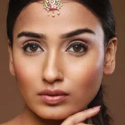 Aatmana Gold-Plated Maroon & Green AD-Studded & Beaded Handcrafted Maang Tikka for Women & Girls image 3