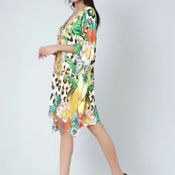 First Resort By Ramola Bachchan Multicoloured Animal And Fruit Print Kaftan Tunic image 3