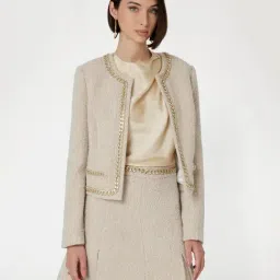 MARCIANO by GUESS Beige Acrylic Blend Solid Long Sleeves Blazer-picture-29