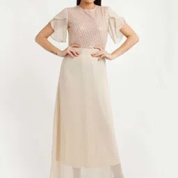 Zink London Cream Embellished Maxi Dress image 4