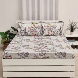 Ariana Forli UltraSoft Floral Grey 140 TC Microfibre Bedsheet with 2 Pillow Covers-image-8
