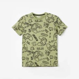 Fame Forever by Lifestyle Kids Olive Cotton Printed Tee-picture-47