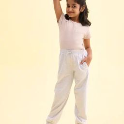 Go Colors! Kids Ecru Melanges Cotton Relaxed Fit Jogger-image-61