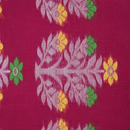 Pinkloom Maroon Cotton Silk Woven Saree With Unstitched Blouse image 4